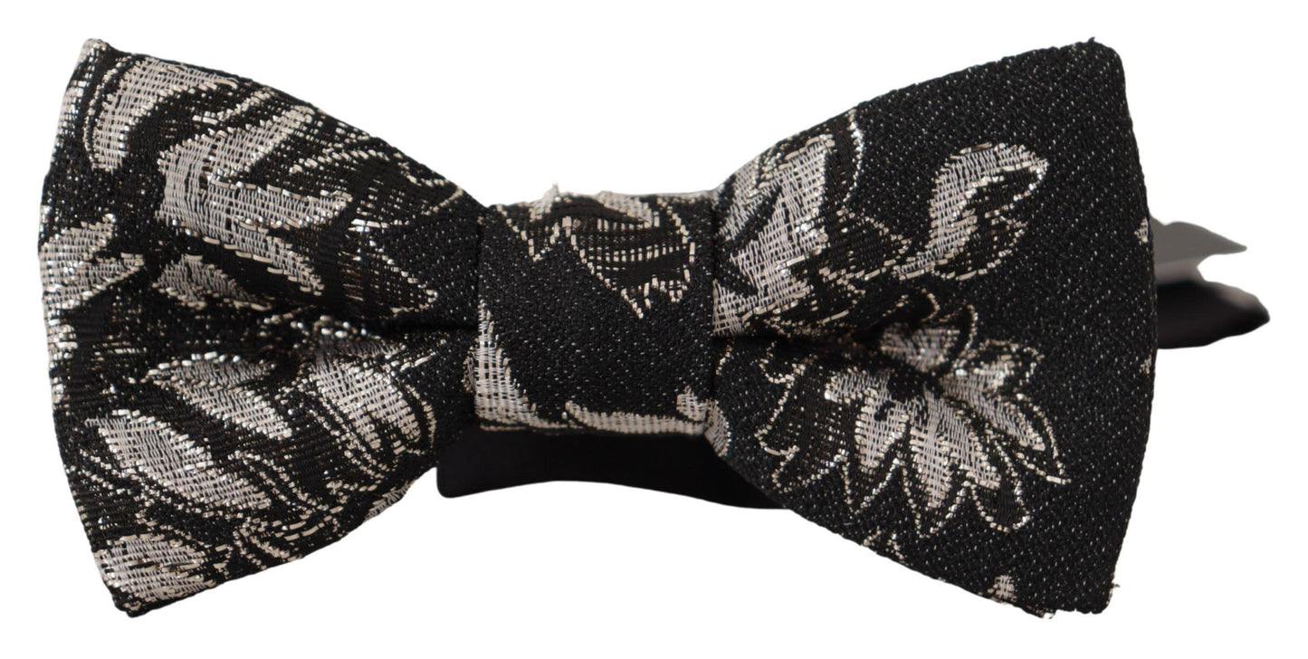 Elegant Black Fantasy Pattern Bow Tie