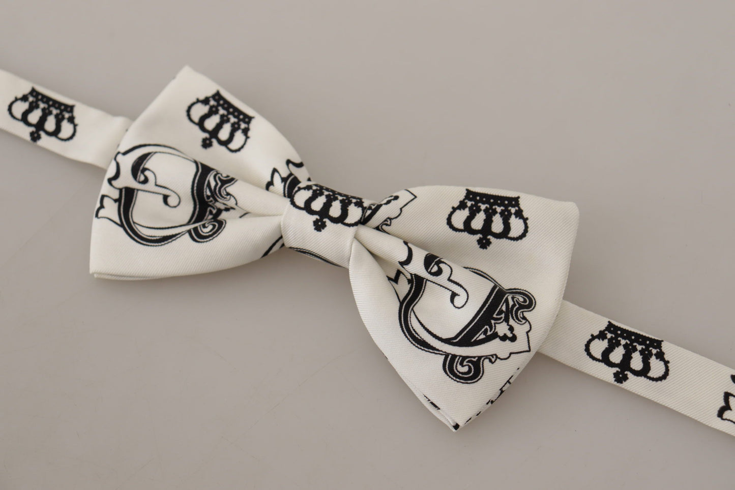 Regal Crown Pattern Silk Bow Tie