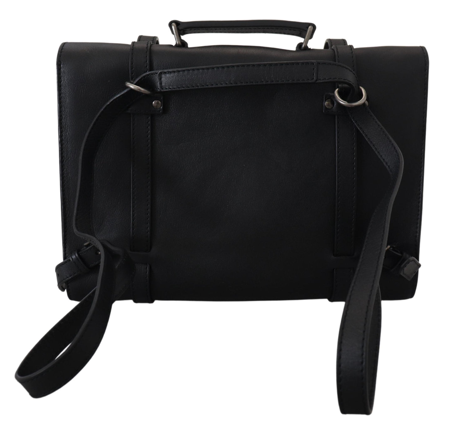 Elegant Black Calfskin Leather Briefcase Bag