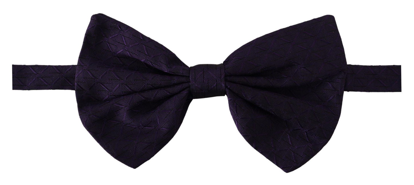 Elegant Blue Silk Bow Tie