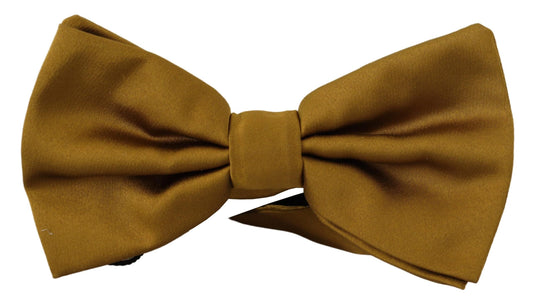 Elegant Gold Silk Bow Tie