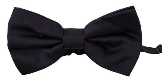 Elegant Blue Silk Bow Tie