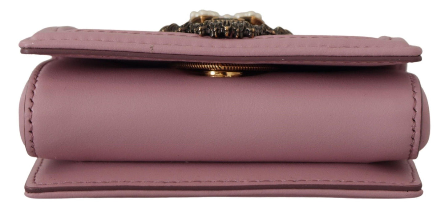 Elegant Pink Leather Micro Devotion Bag