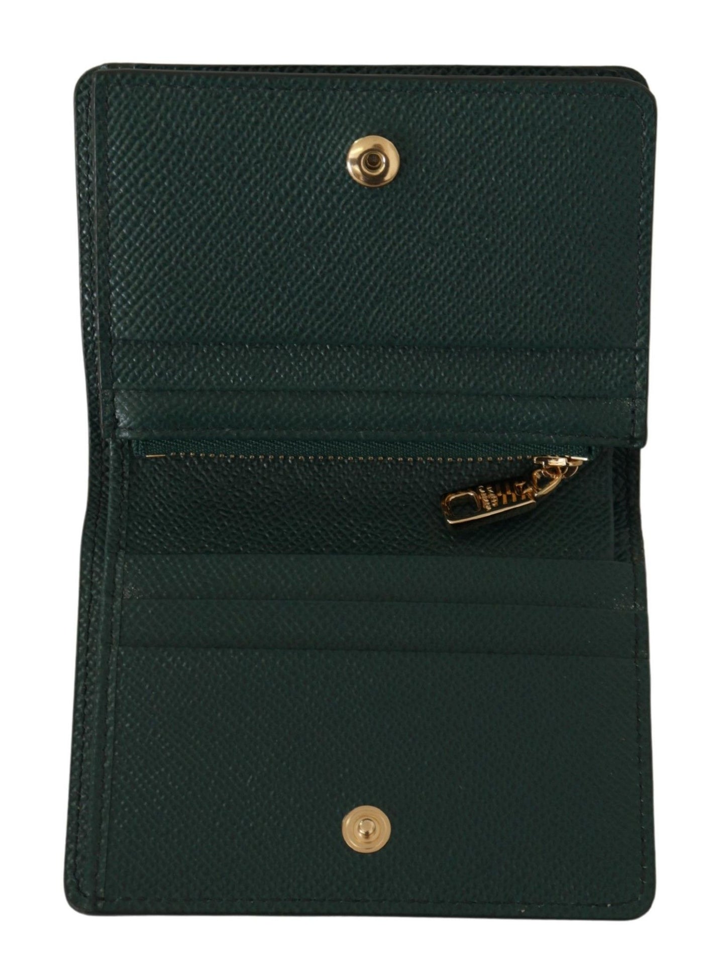 Elegant Green Leather Continental Wallet