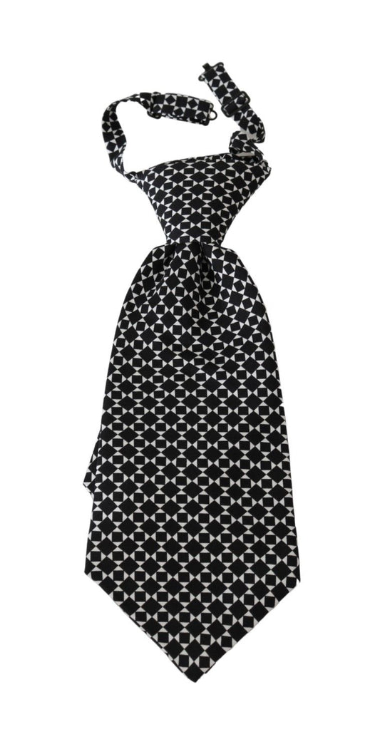 Elegant Black Patterned Silk Tie