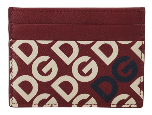 Elegant Leather Cardholder in Chic Red