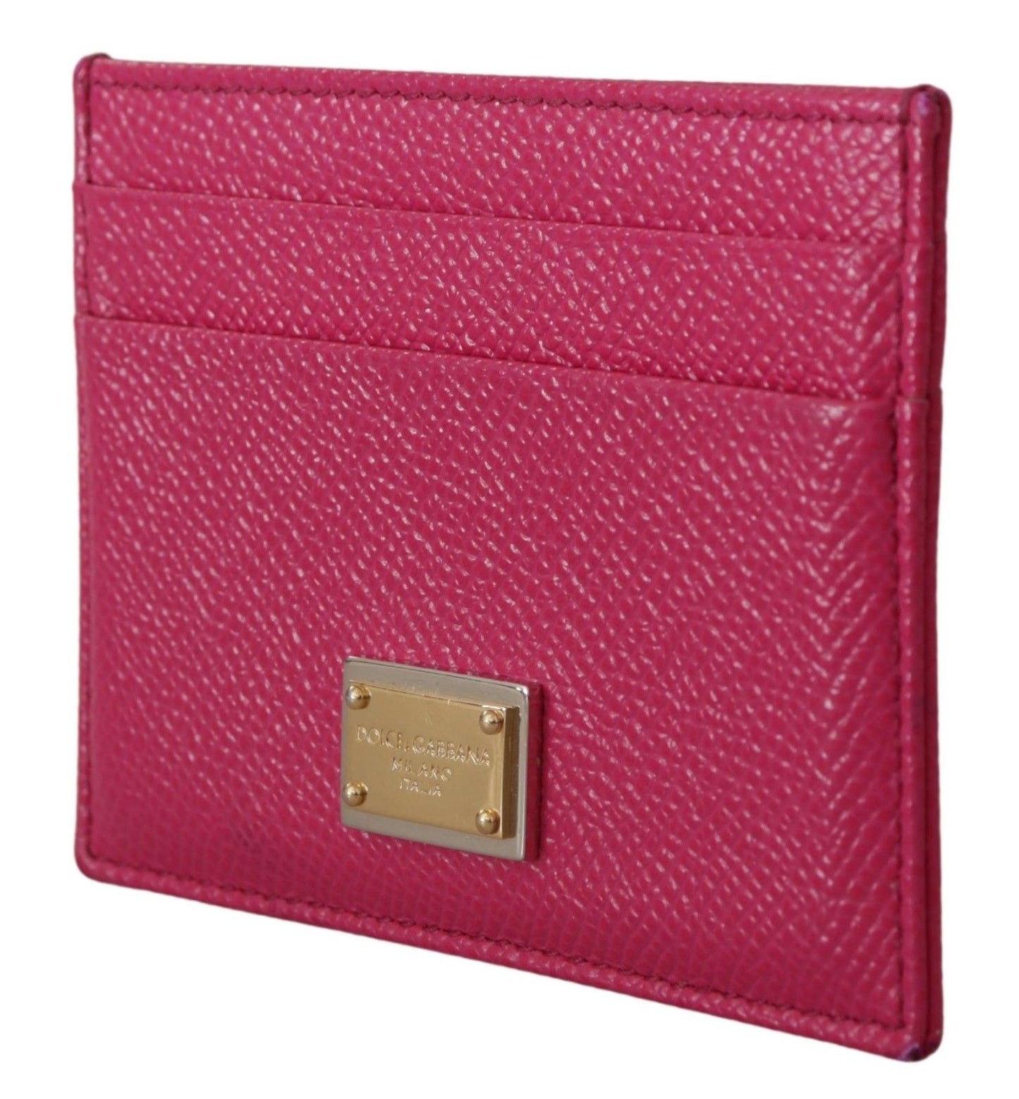 Elegant Pink Leather Cardholder