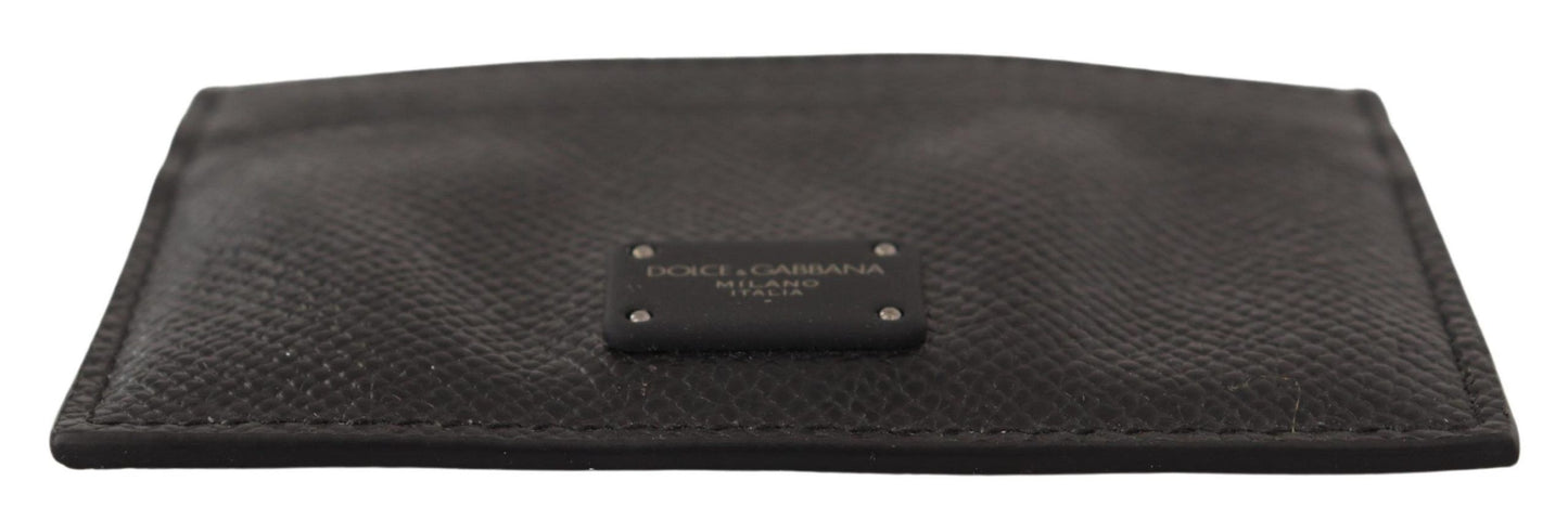 Elegant Black Leather Cardholder Case