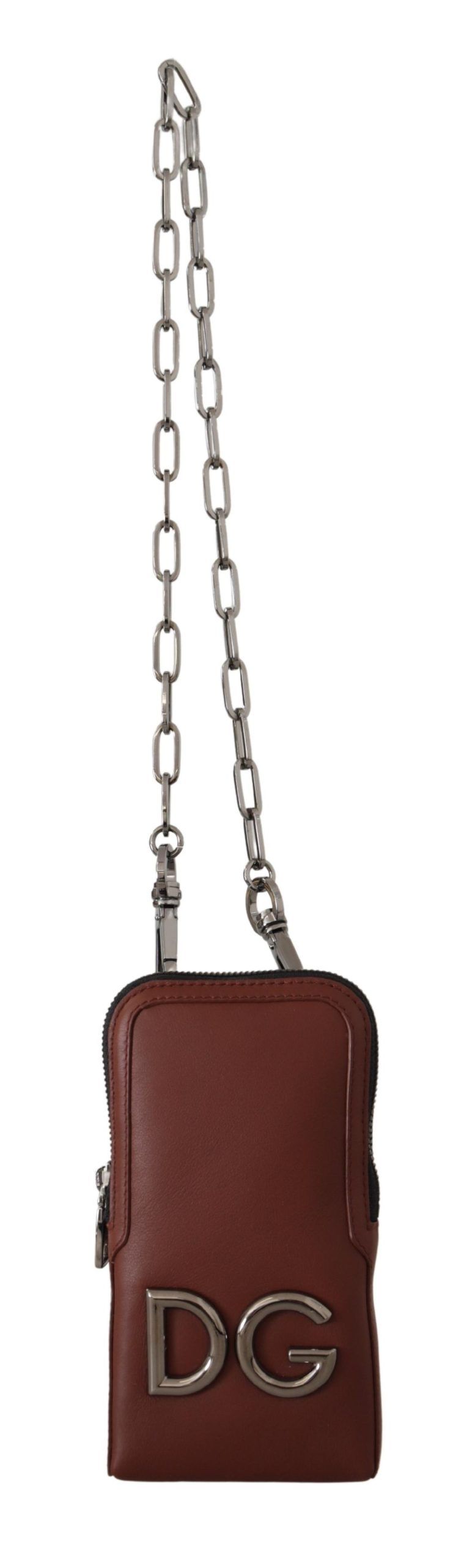 Elegant Leather Phone Pocket Wallet with Chain