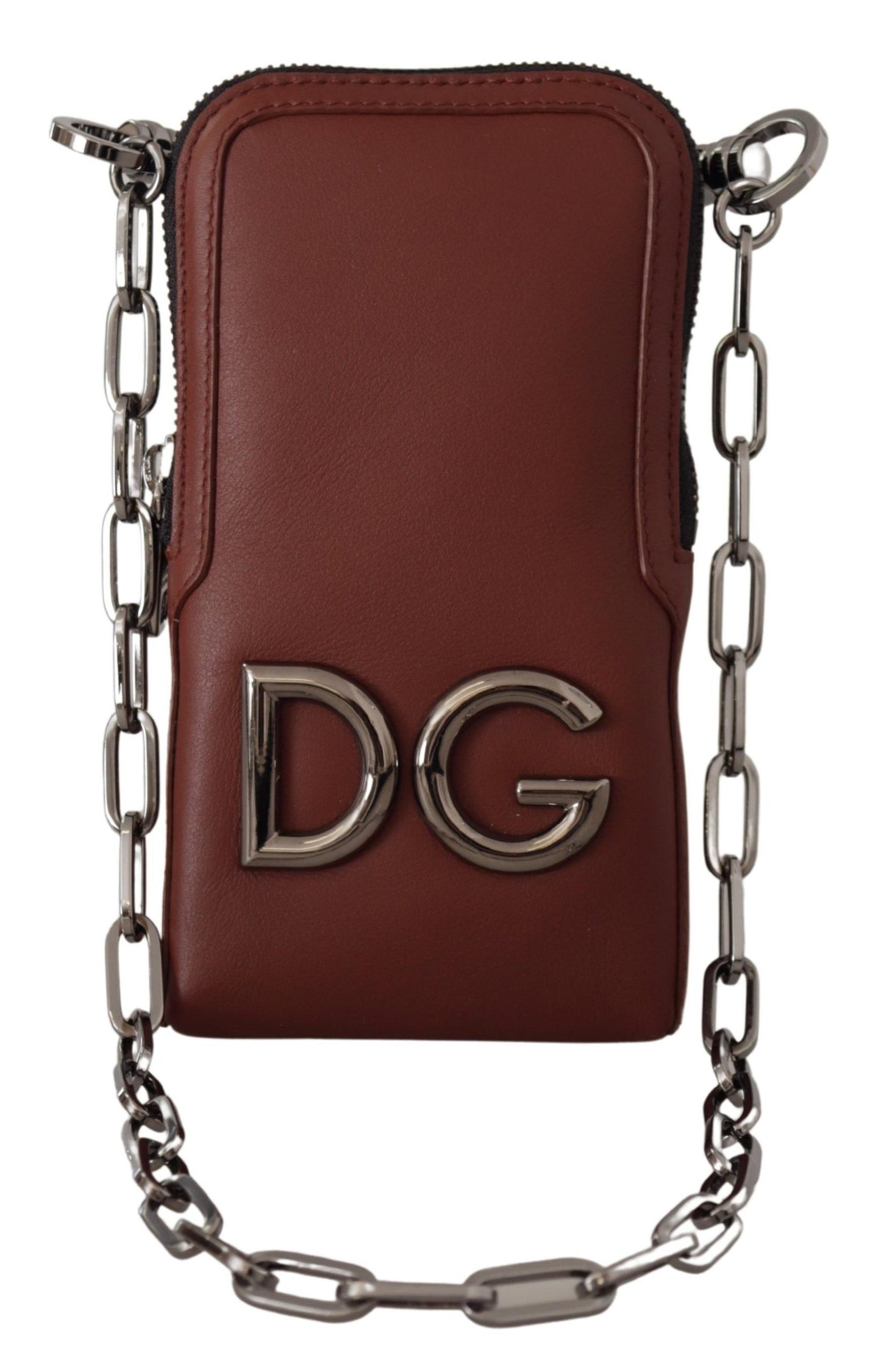 Elegant Leather Phone Pocket Wallet with Chain