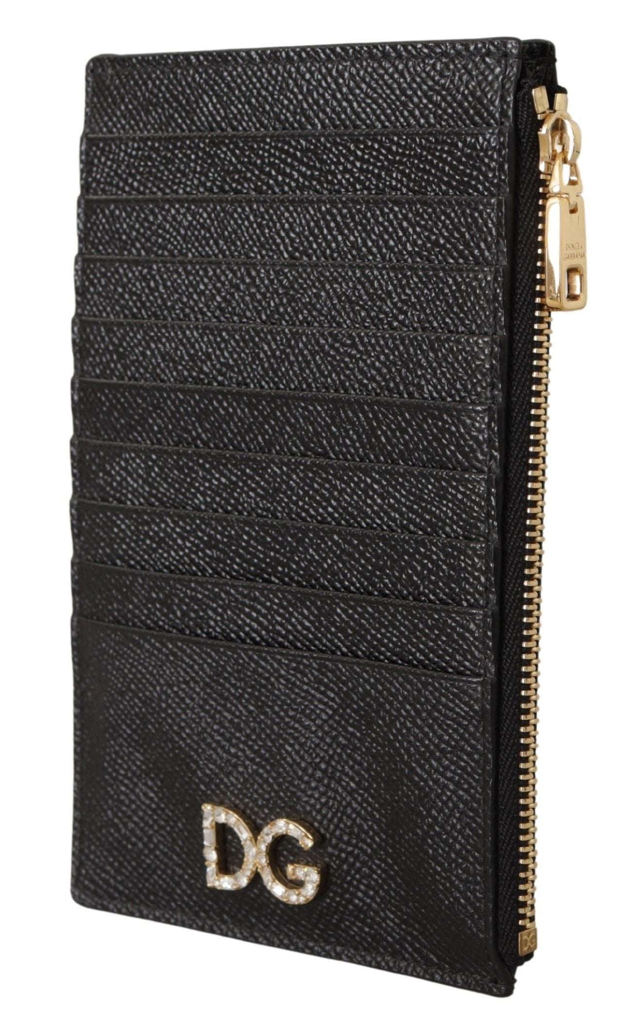 Elegant Black Leather Zip Wallet