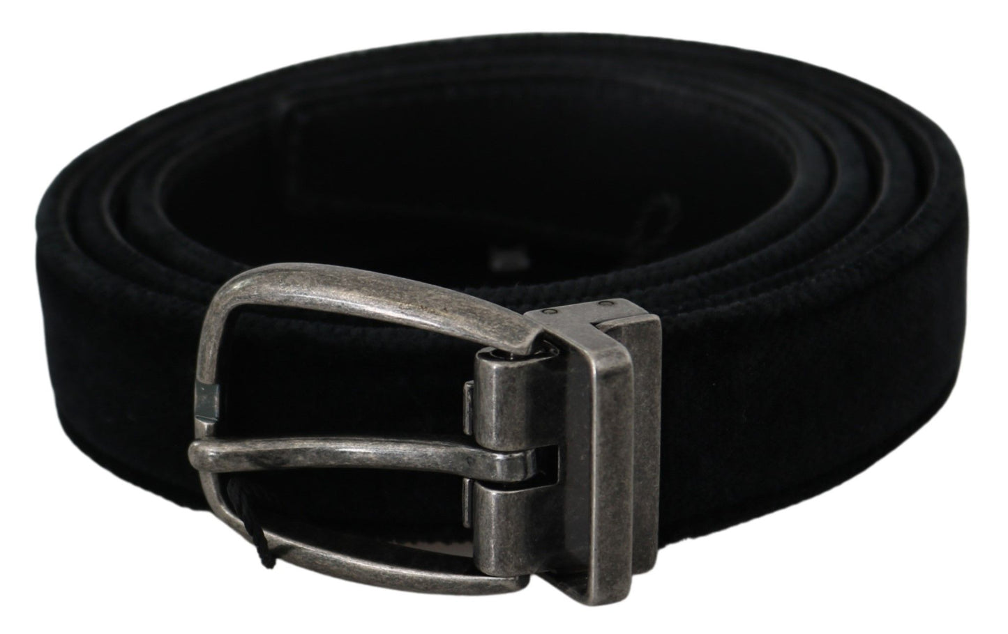 Elegant Black Leather Belt with Velvet Interior