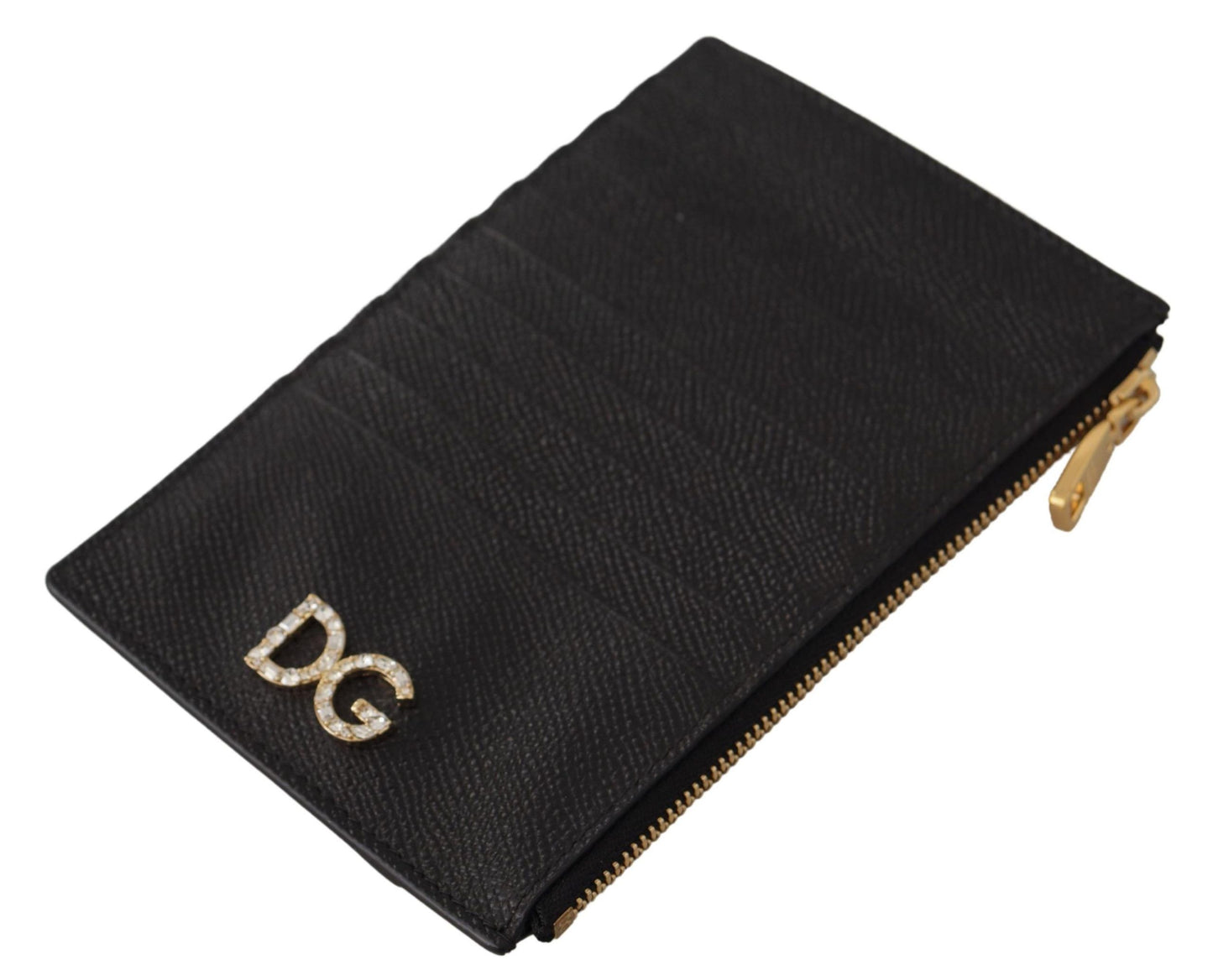 Elegant Black Leather Zip Wallet