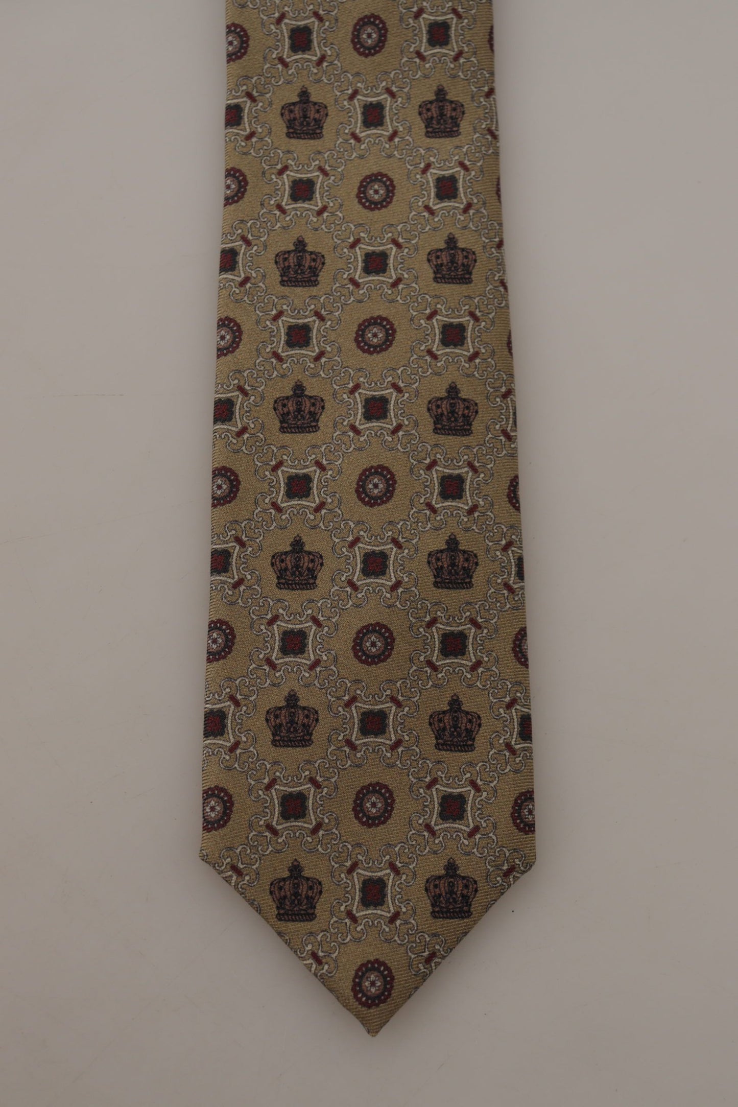 Elegant Silk Beige Necktie