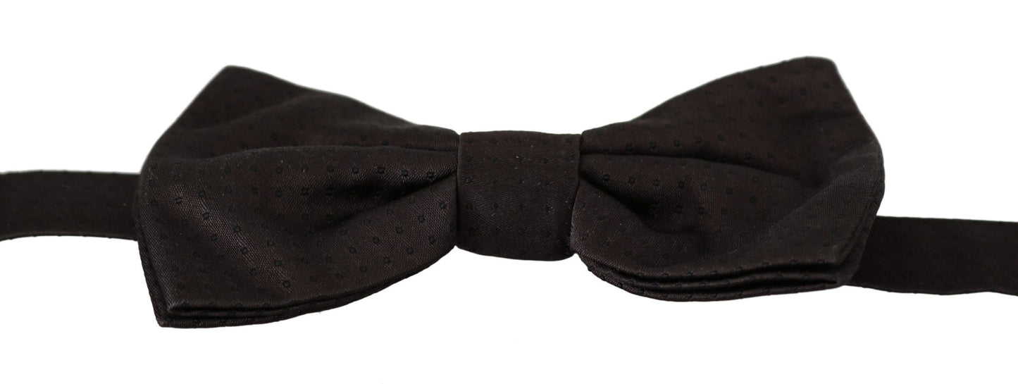 Elegant Silk Bow Tie with Brown Pattern