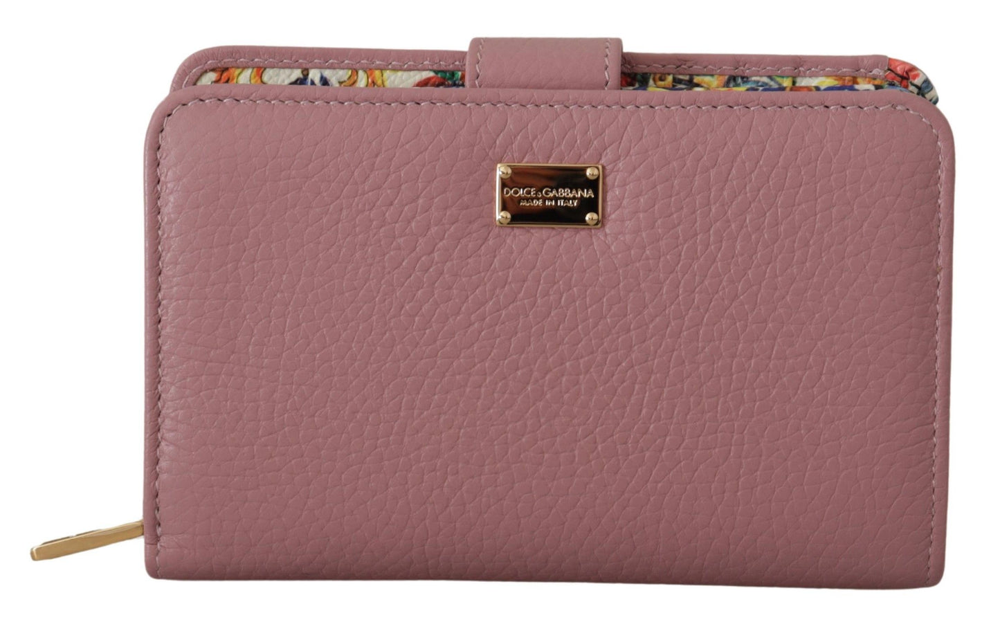 Elegant Pink Leather Continental Clutch