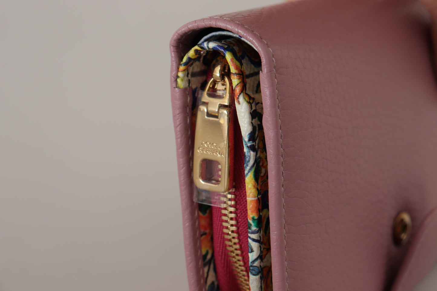 Elegant Pink Leather Continental Clutch