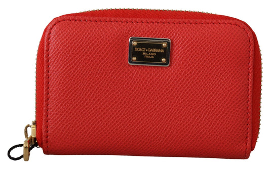 Elegant Textured Leather Red Wallet