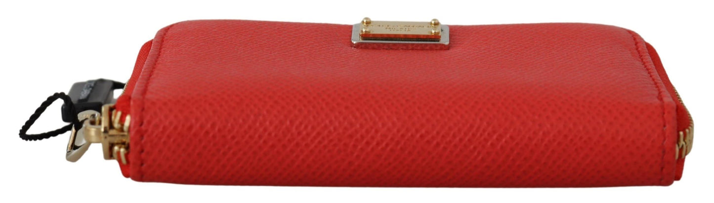 Elegant Textured Leather Red Wallet