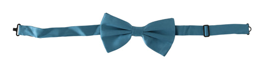 Elegant Silk Light Blue Bow Tie