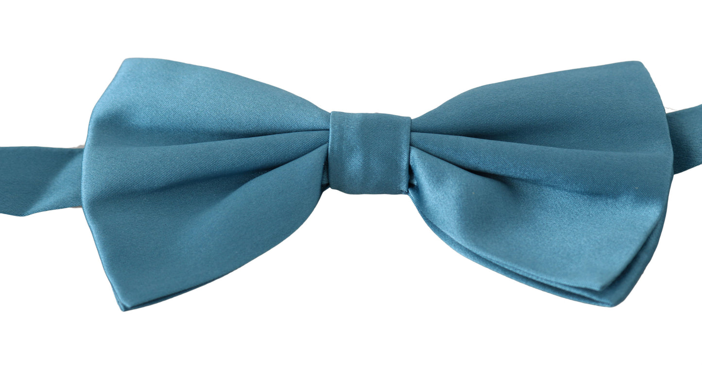 Elegant Silk Light Blue Bow Tie