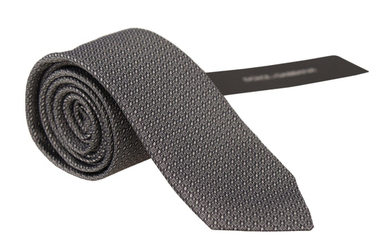 Elegant Black and White Silk Tie