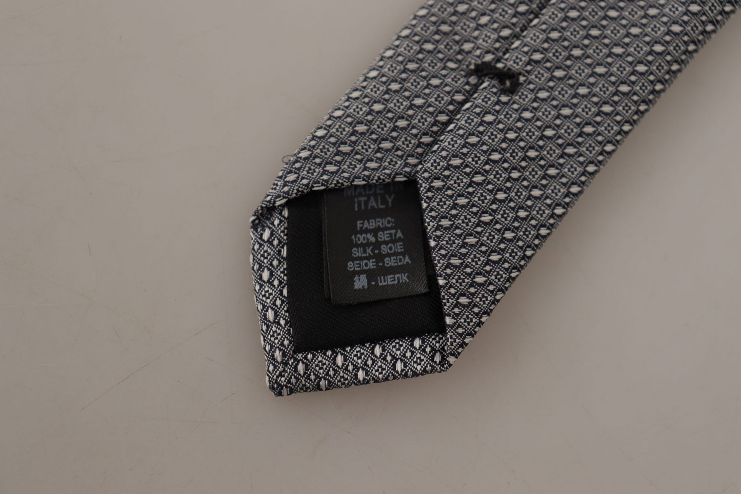 Elegant Black and White Silk Tie