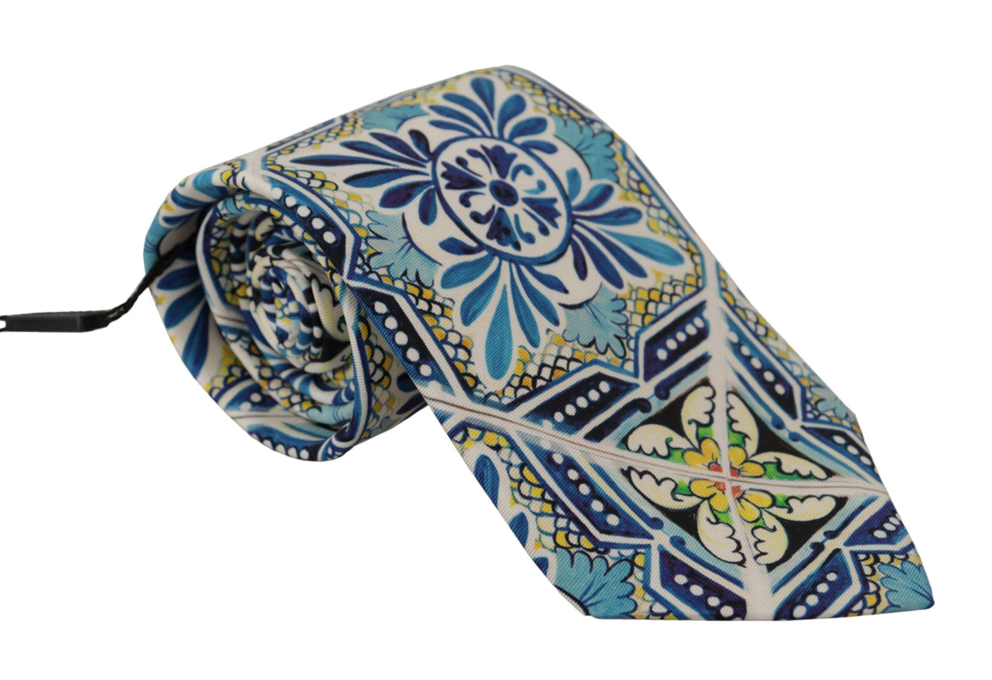 Elegant Majolica Blue Silk Tie