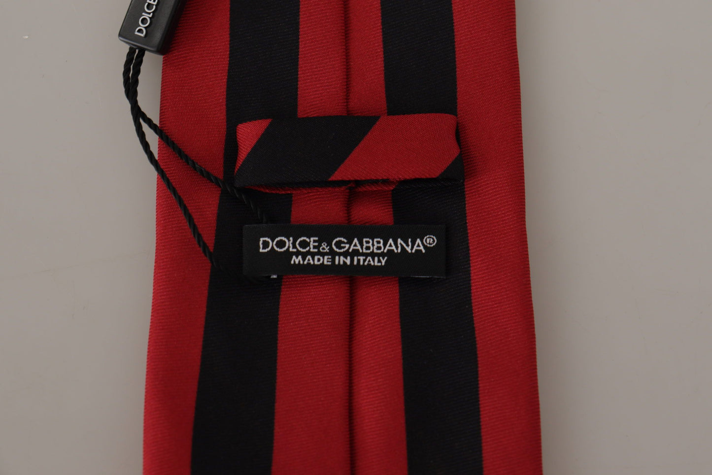 Elegant Silk Black and Red Designer Tie