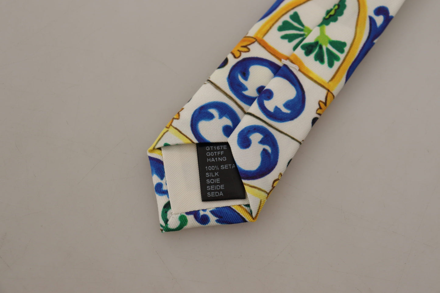 Elegant Multicolor Majolica Silk Tie