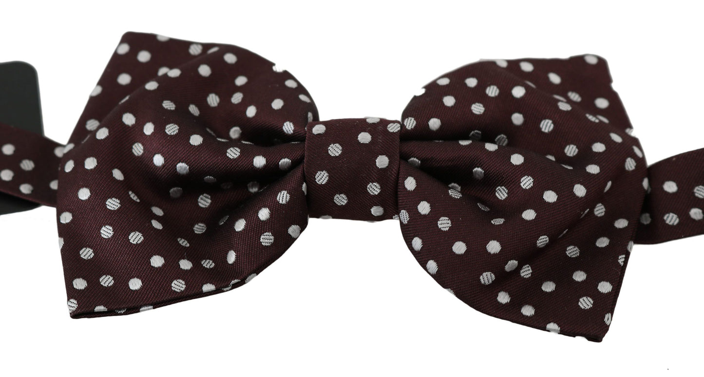 Elegant Purple Polka Dot Silk Bow Tie