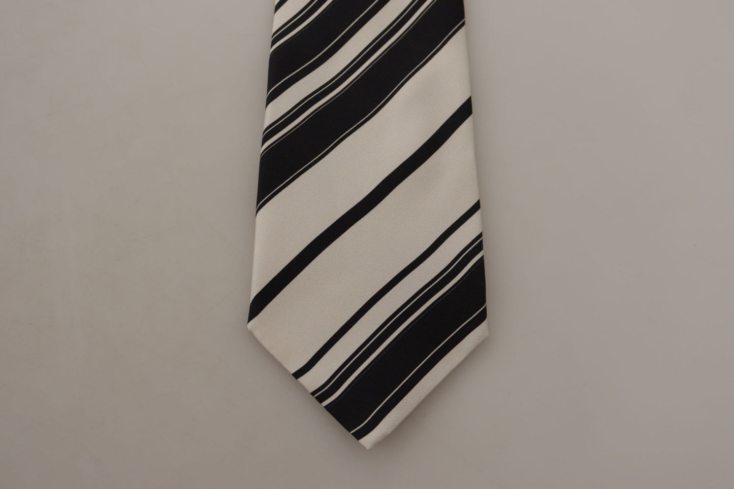 Black and White Silk Neck Tie