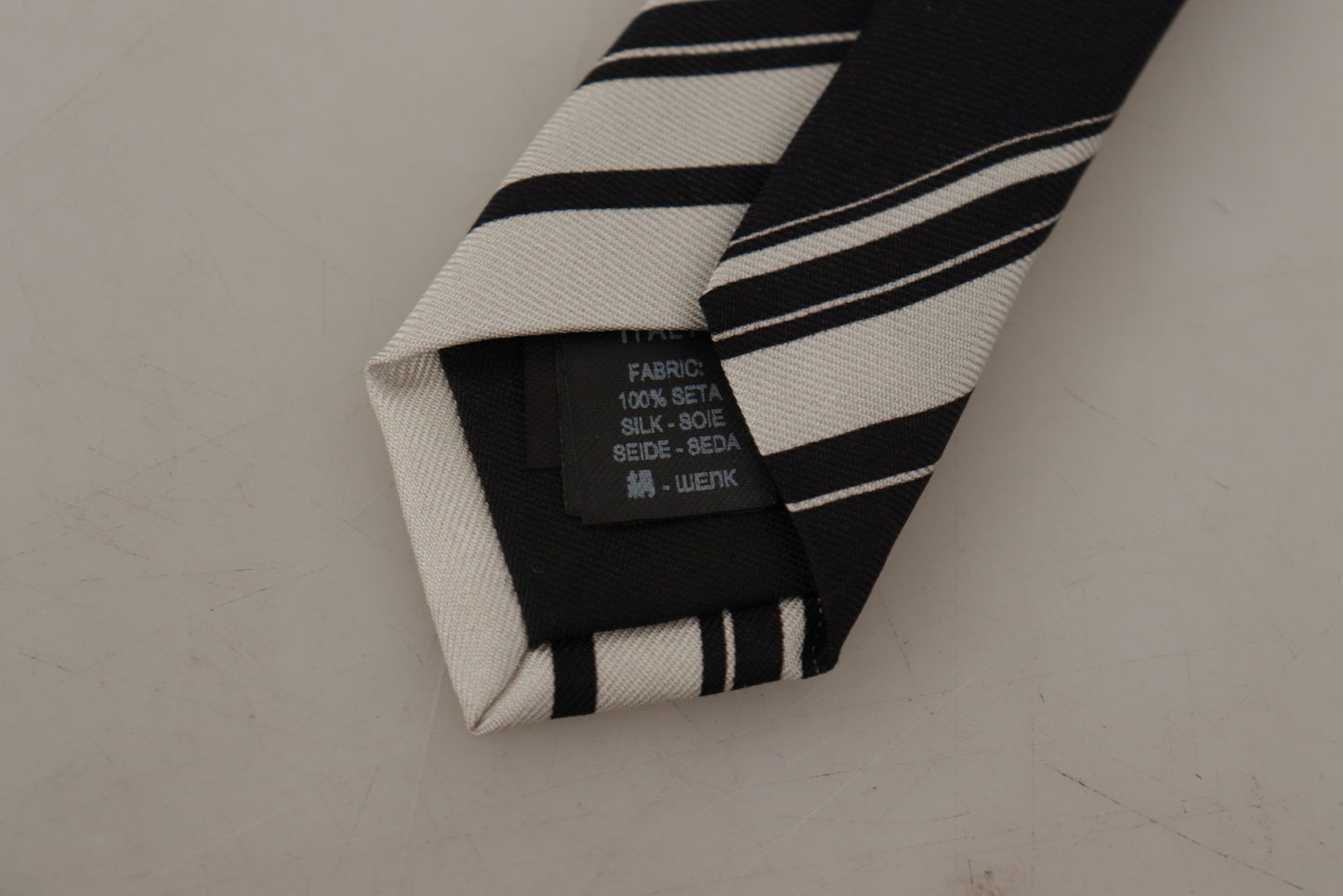 Black and White Silk Neck Tie