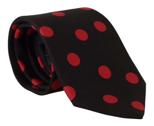 Elegant Silk Tie in Black and Red