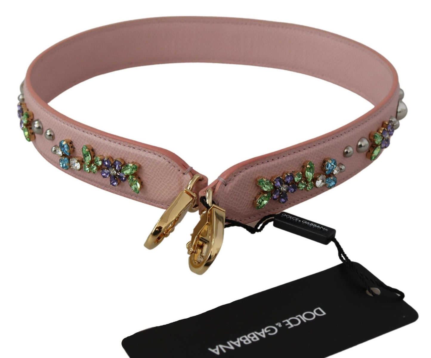 Pink Crystal Leather Shoulder Strap Accessory