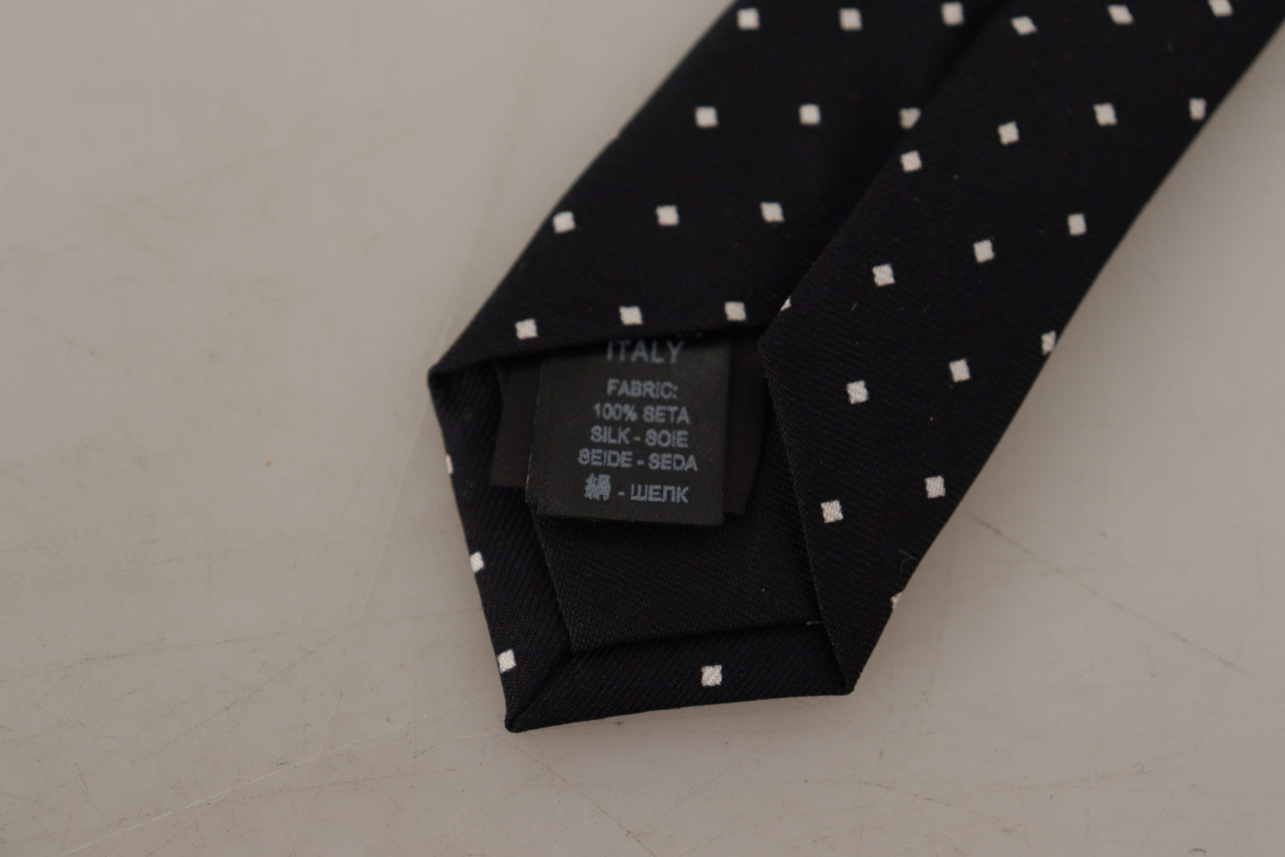 Elegant Black and White Polka Dot Silk Tie