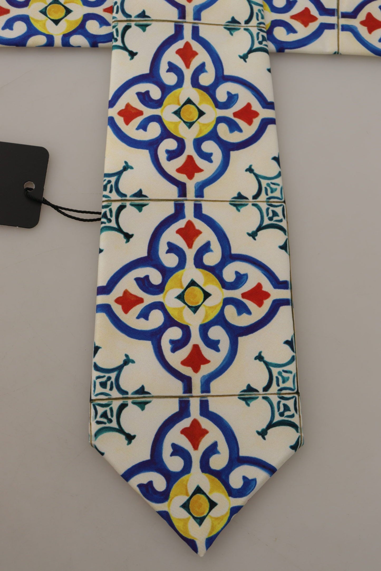 Elegant Multicolor Majolica Silk Tie