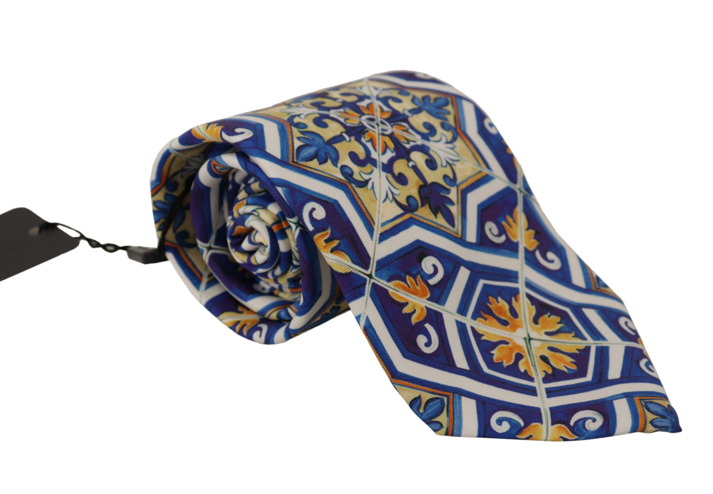 Elegant Multicolor Majolica Silk Tie