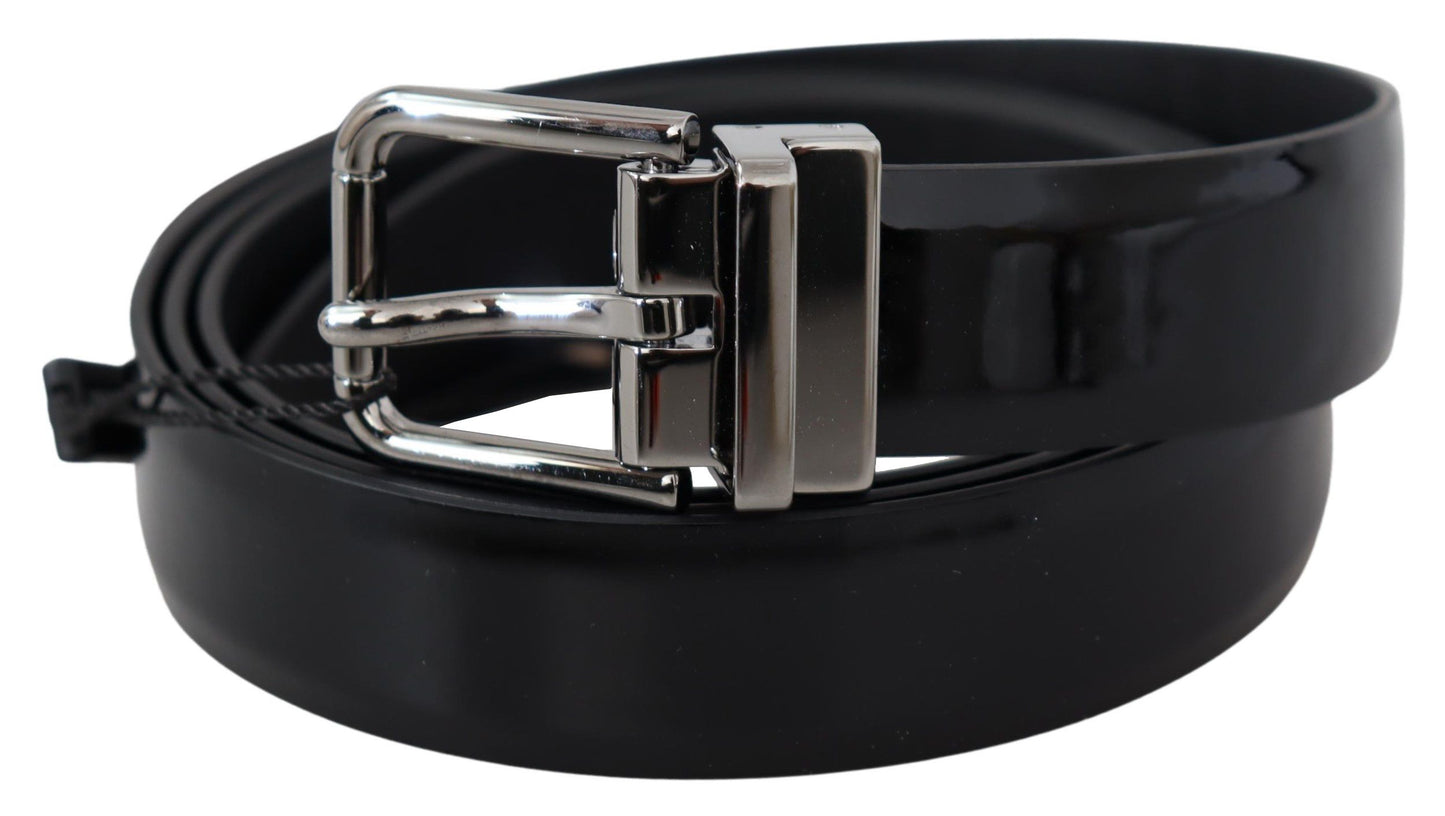 Elegant Leather Belt with Silver Buckle