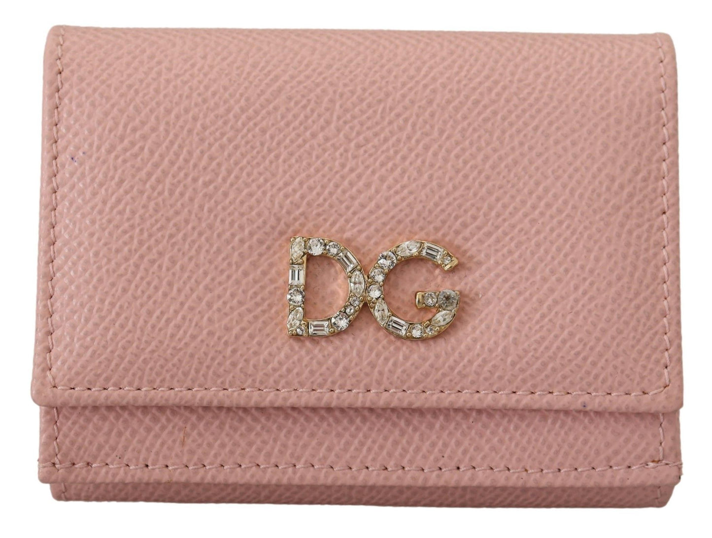 Elegant Pink Leather French Flap Wallet