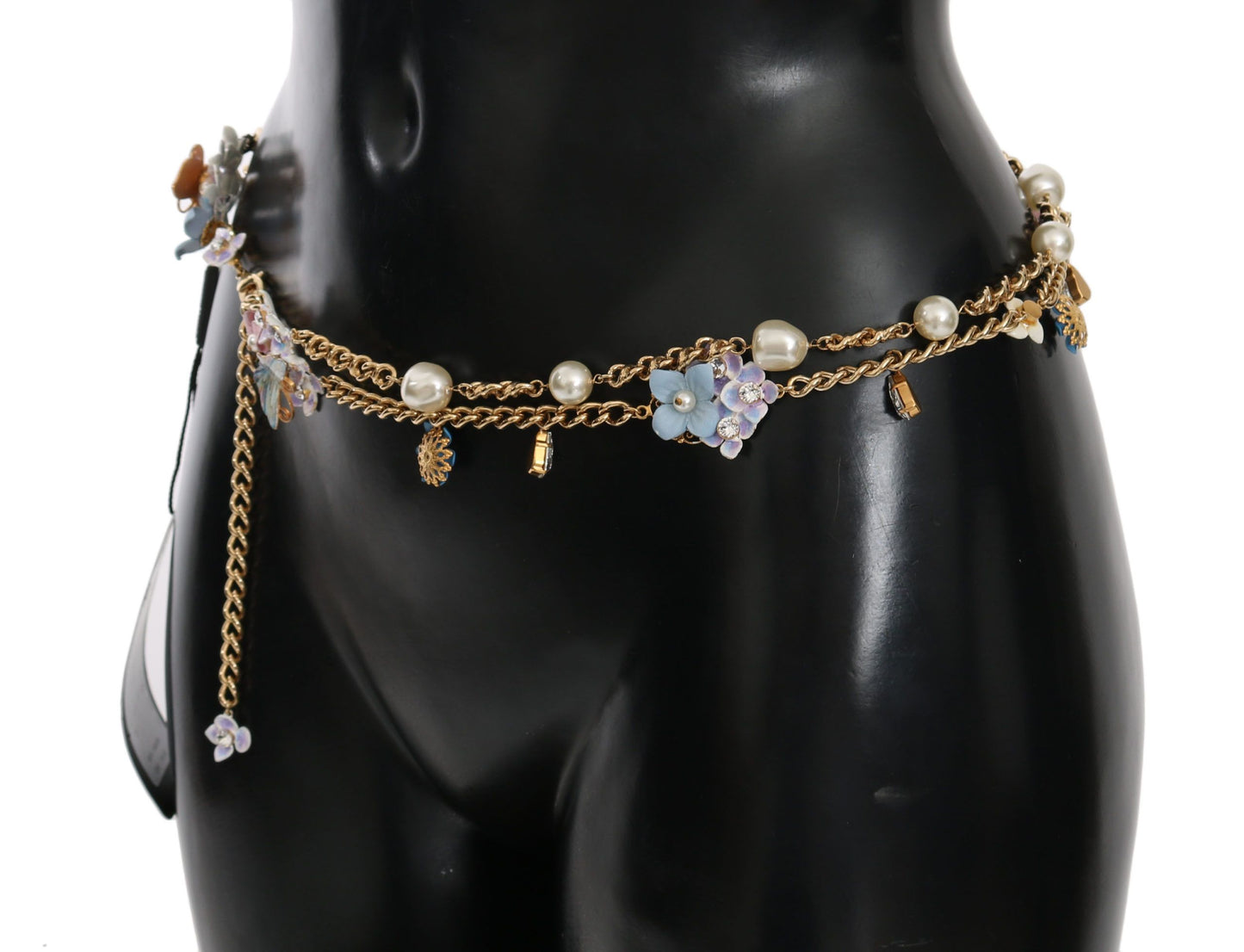 Elegant Pearl Embellished Gold Belt