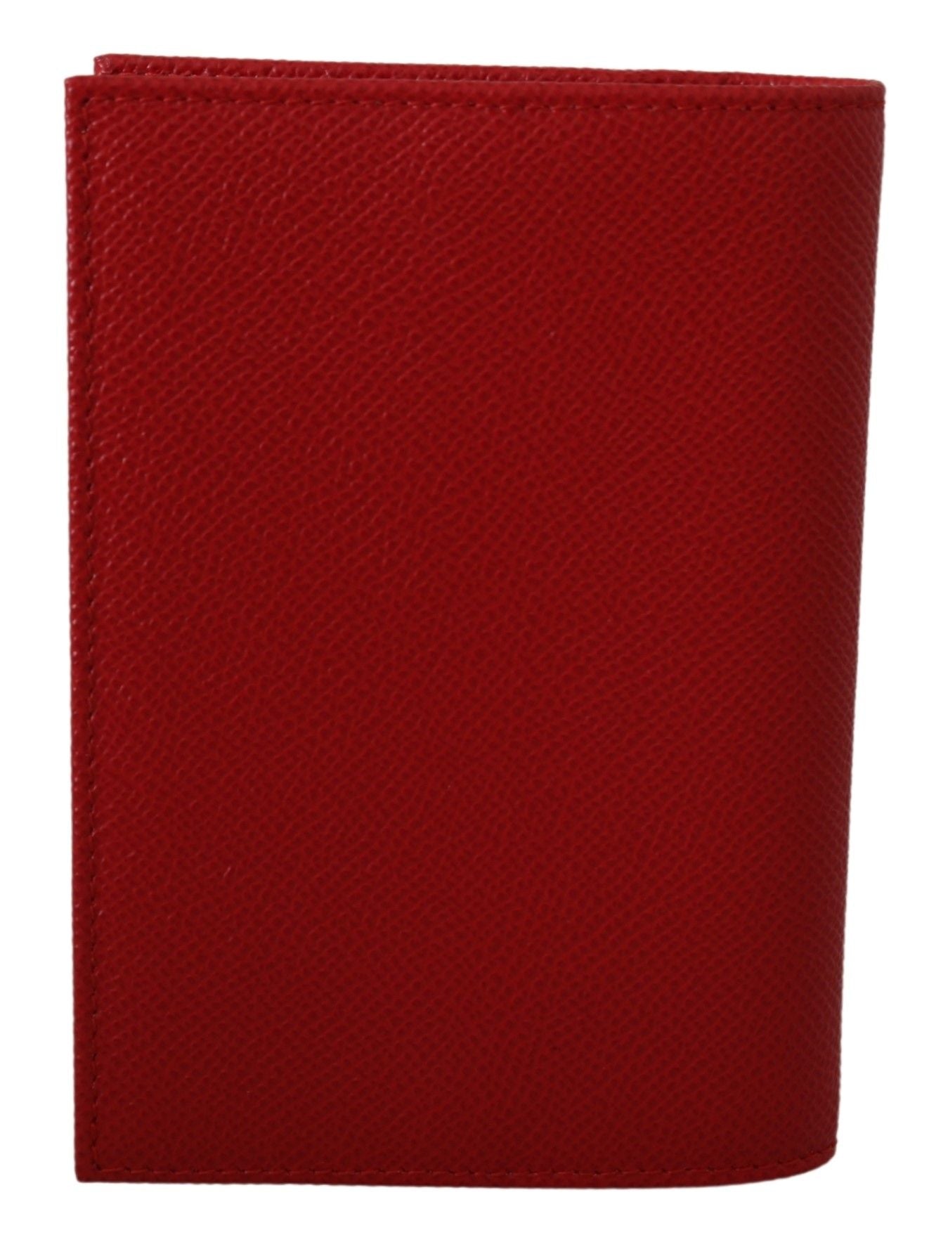 Elegant Red Leather Bifold Wallet with Crystal Accents