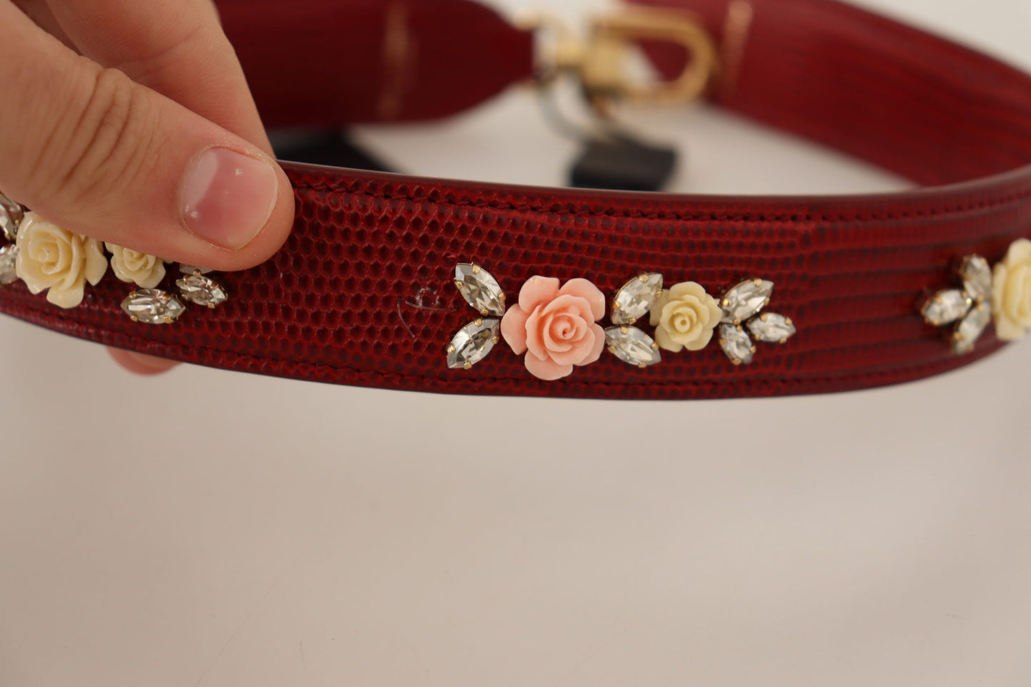 Exotic Leather Red Shoulder Bag Strap