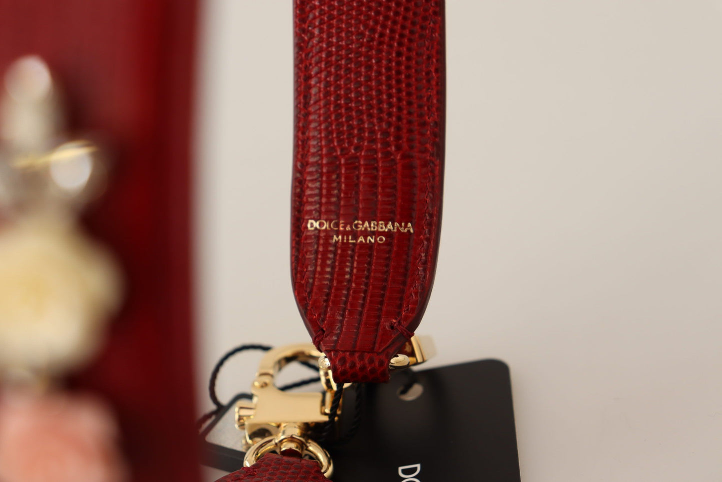 Exotic Leather Red Shoulder Bag Strap