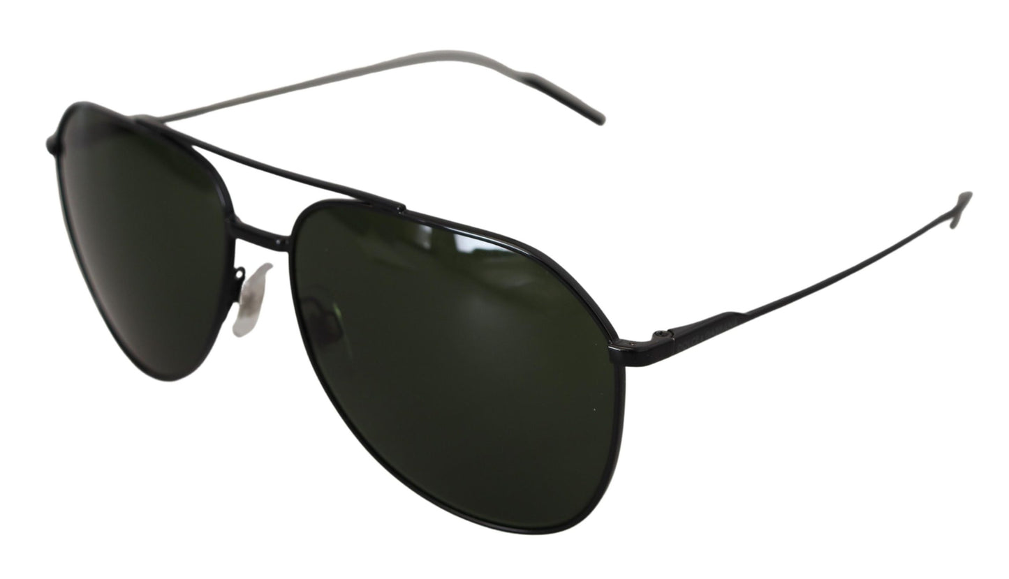 Elegant Metal Grey Green Lens Sunglasses