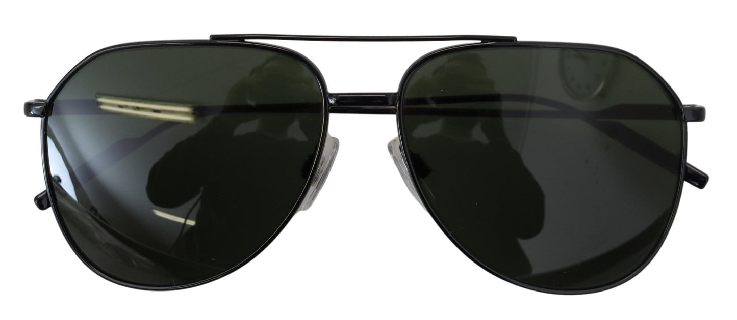 Elegant Metal Grey Green Lens Sunglasses