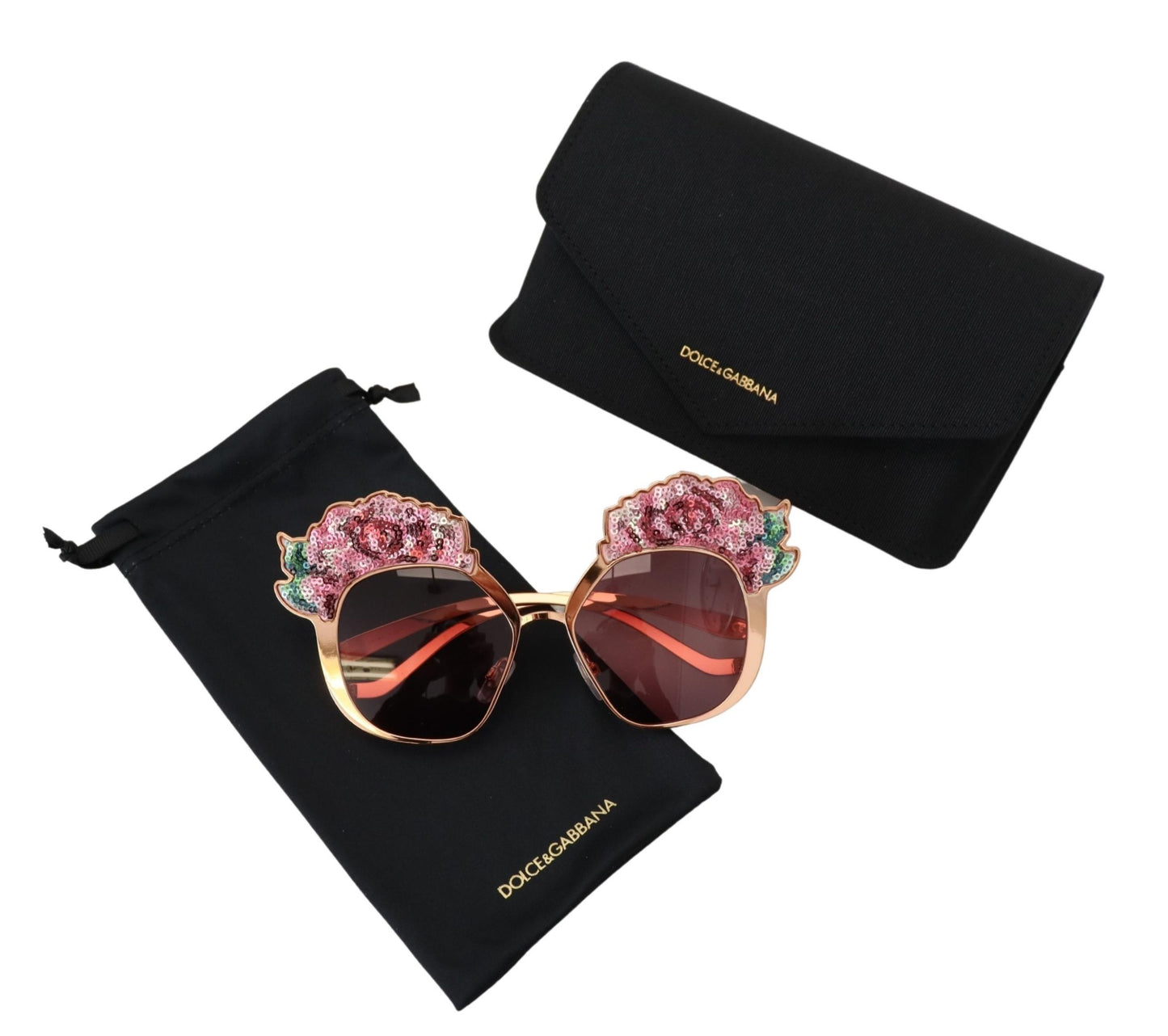 Chic Rose Sequin Embroidered Sunglasses