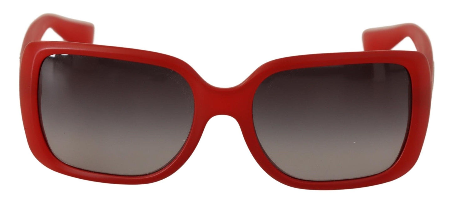 Elegant Rectangular Men's Red Sunglasses