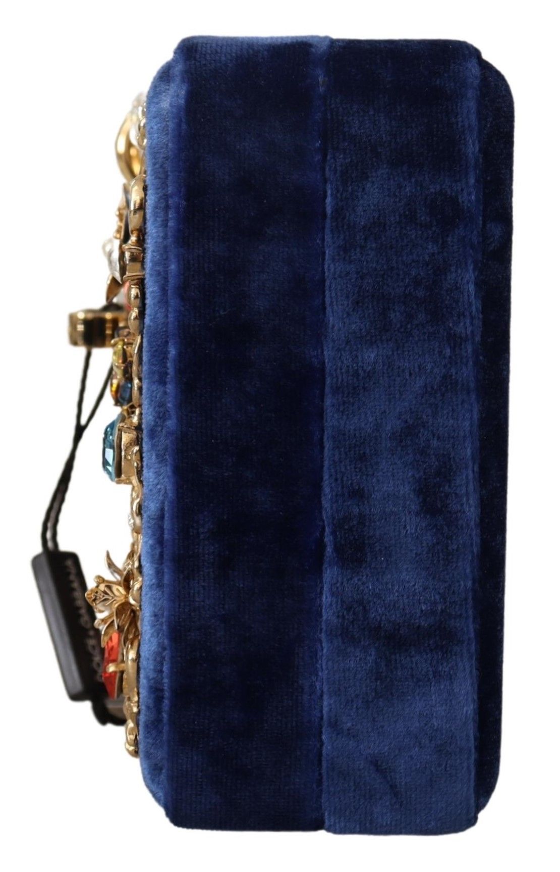 Elegant Sapphire Evening Clutch with Crystal Embellishments