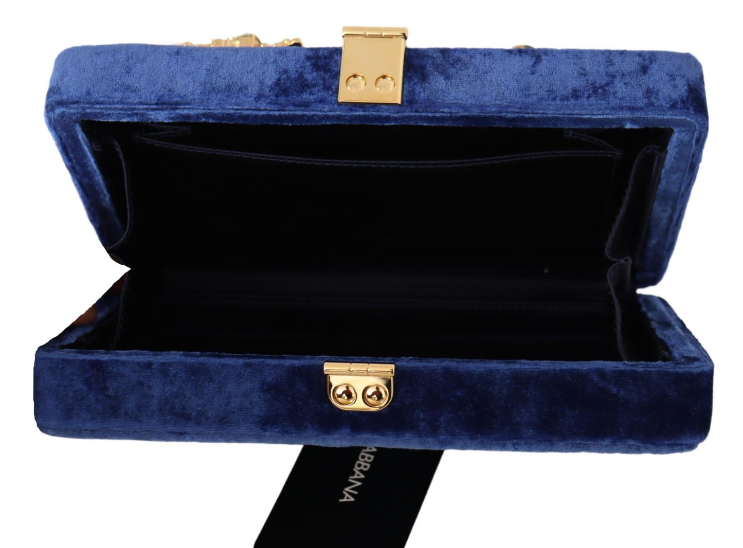 Elegant Sapphire Evening Clutch with Crystal Embellishments